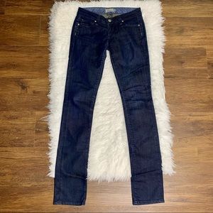 PAIGE Low Rise Dark Wash Skinny Jeans
